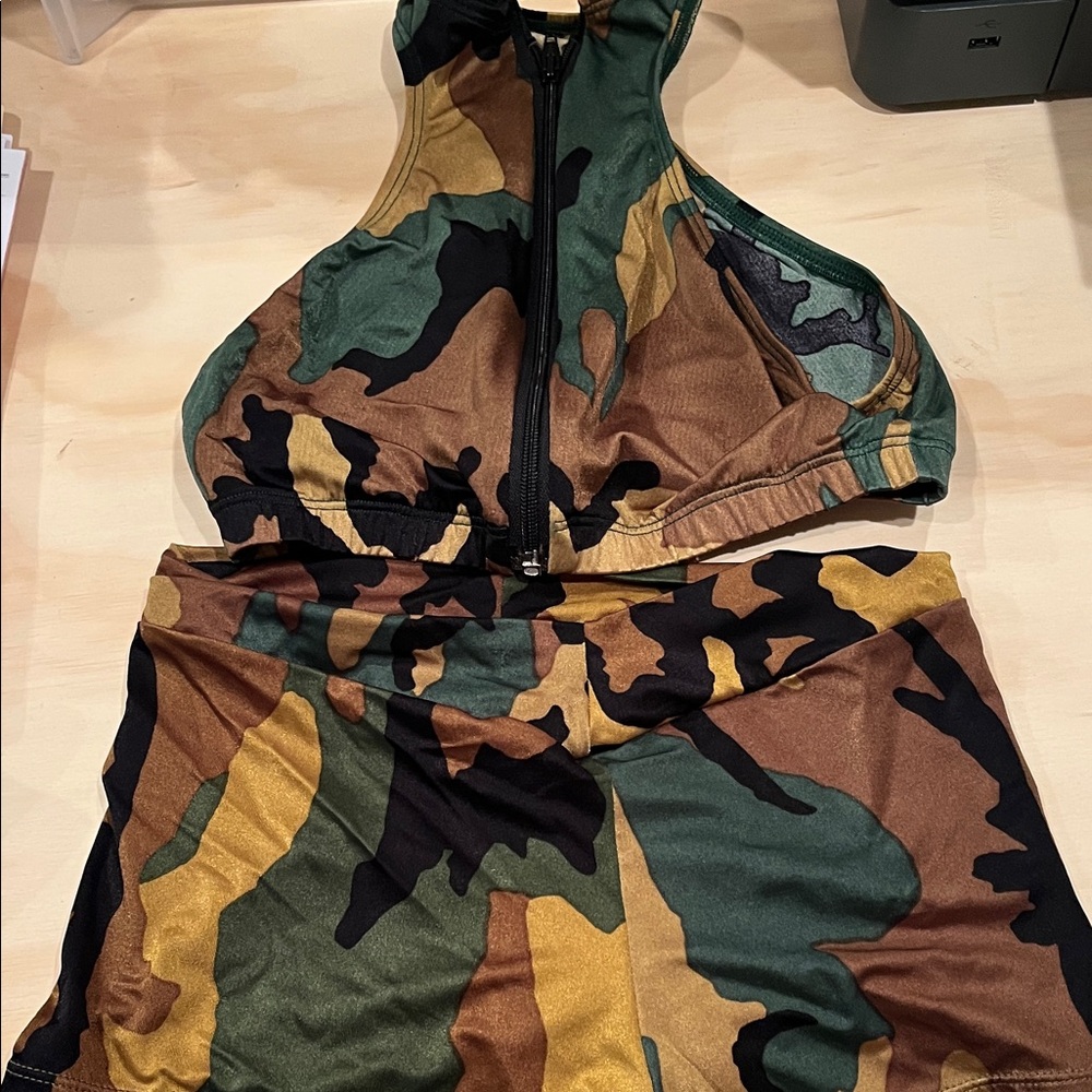 Women's Camouflage Two-Piece Set